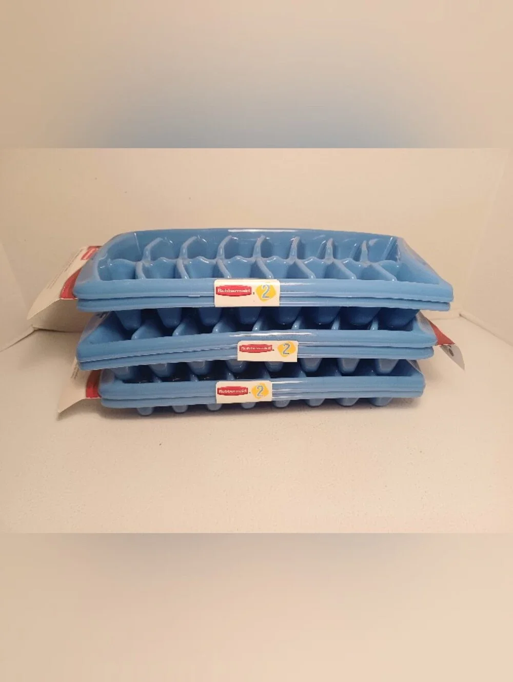 Rubbermaid Stack & Nest Ice Cube Trays 3 Sets of 2 (6 Trays) Pack Blue Brand New